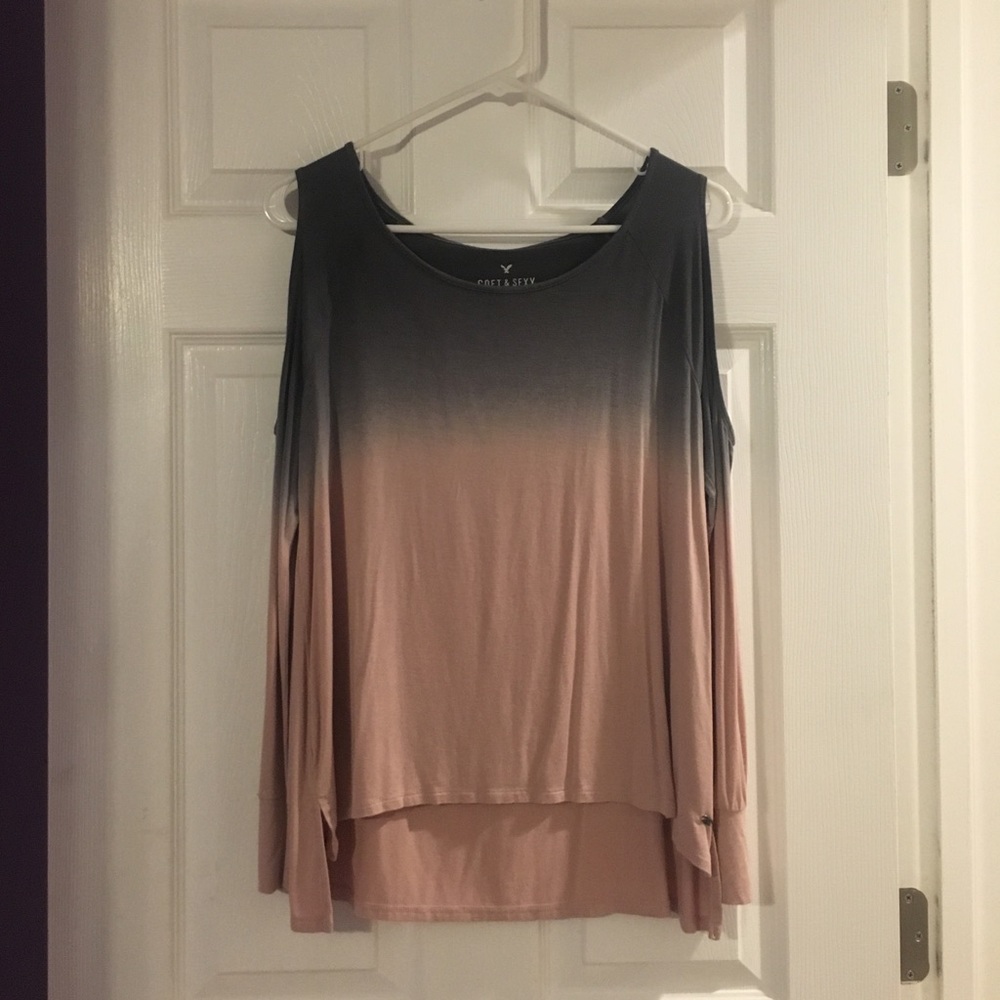 American Eagle off-the-shoulder obmbré top